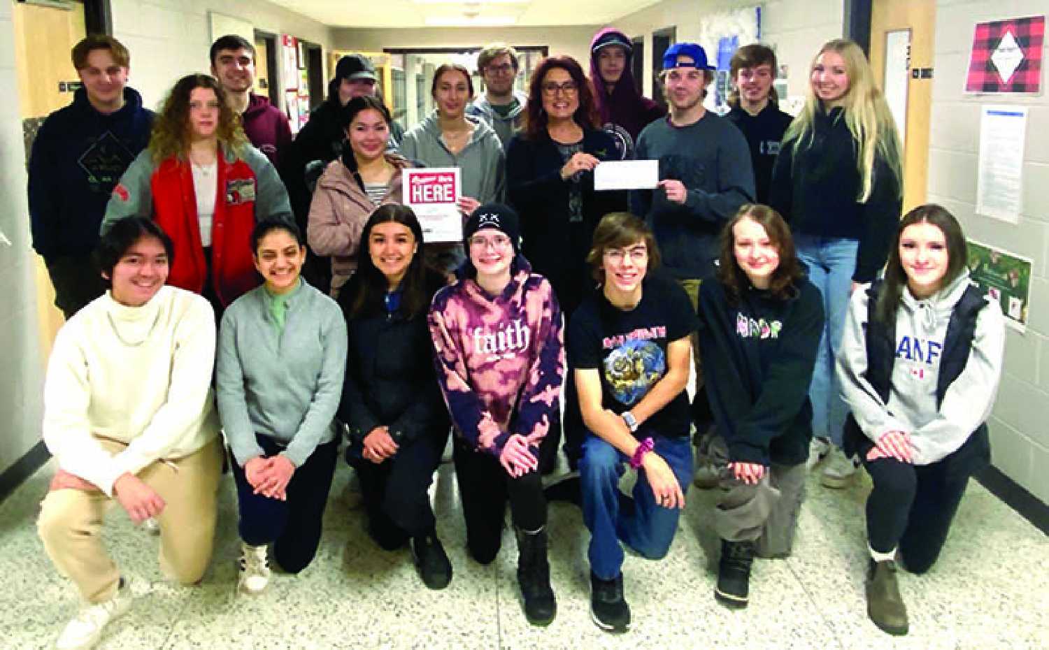 Junior Achievement group from last year’s Community Futures Sunrise 2022 YouthBiz Contest, at the Weyburn Comprehensive.